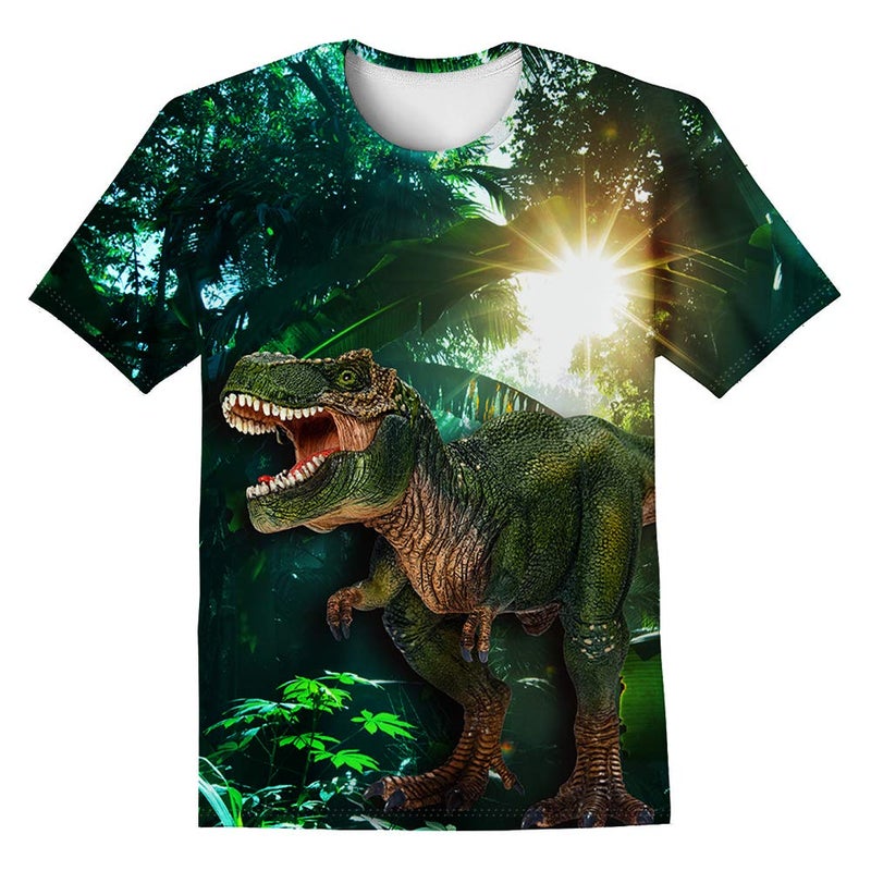 LAIDIPAS Boys Dinosaur Shirts Unisex Cool Graphic Kids T-Shirts 3D Animal Tees for Girls 10-13 Years - Image 1